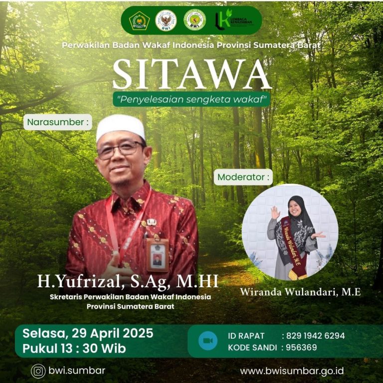 BWI Sumbar Gelar SITAWA untuk Bahas Penyelesaian Sengketa Wakaf