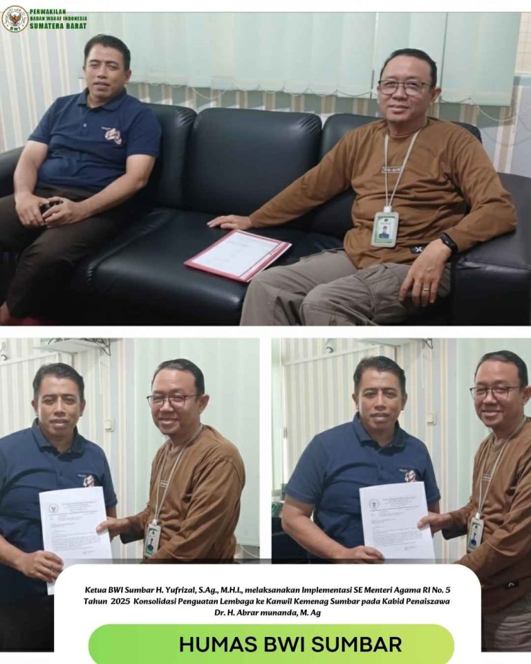 BWI Sumbar Gelar Konsolidasi Penguatan Lembaga dengan Kanwil Kemenag: Implementasi SE Menteri Agama No. 5 Tahun 2024